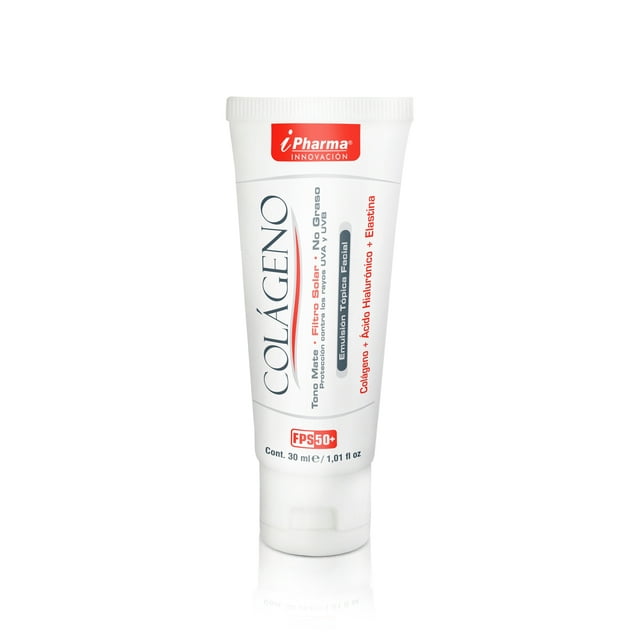 Protector Solar en crema Colágeno FPS 50+ Tono mate no graso 30 ml Filtro solar en Blíster tubo depresible