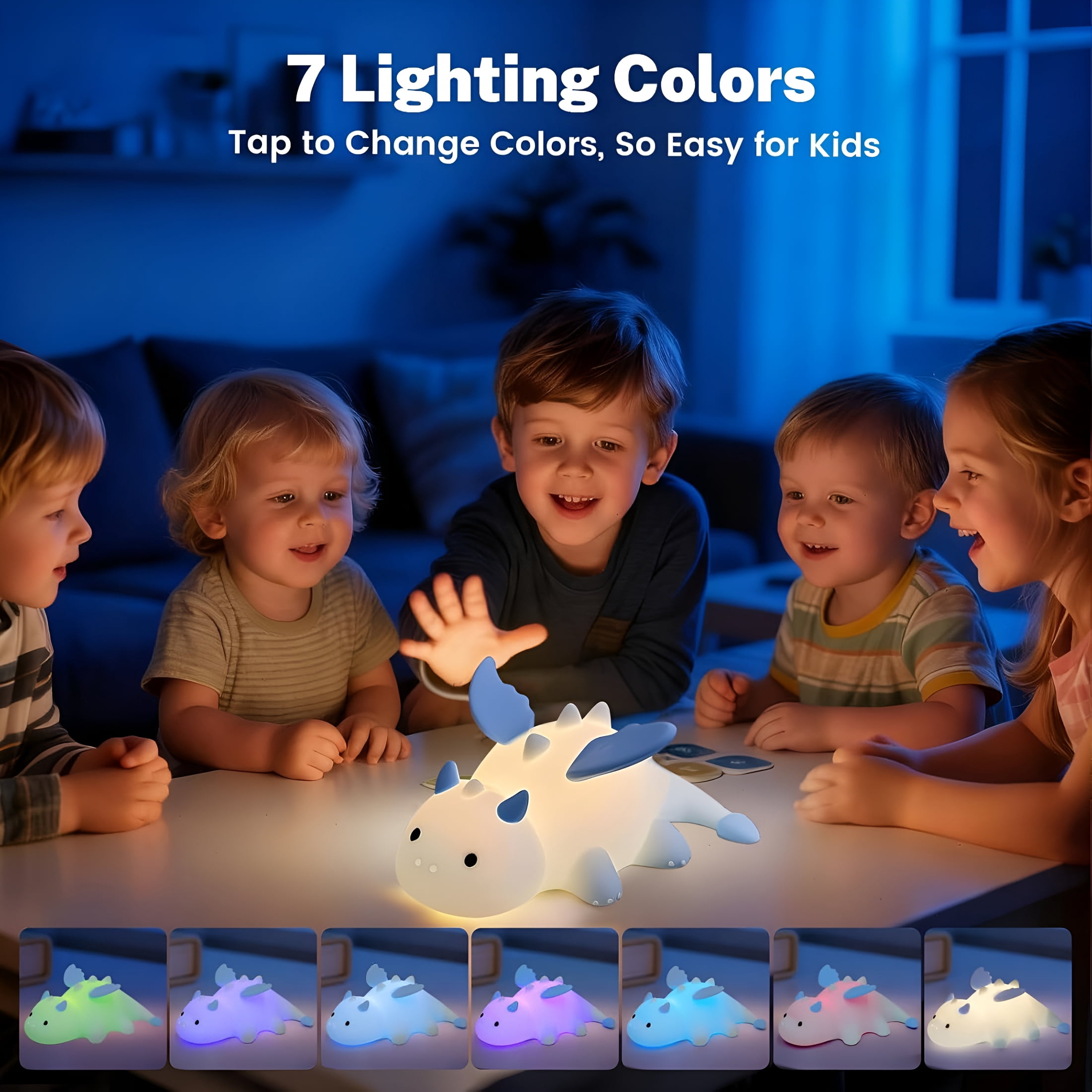 HIBIBUD 2026 New Milk Dragon Night Light for Kids,Cute Dinosaur Lamp Gifts for Boys and Girls,Dimmable Silicone Animal Magnetic Bedside Lamp,Rechargeable Night Light for Toddler Baby Nursery Decor