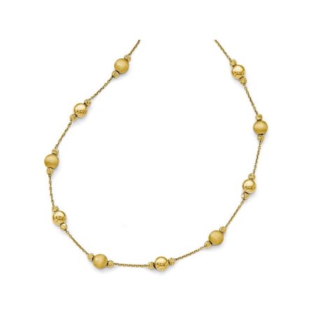 - Finejewelers 14k Yellow Gold Bright Cut Scratch Finish Polished Necklace