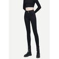 thumbnail image 4 of Pantalones vaqueros de cintura alta con bolsillos para mujer, Vaqueros ajustados de color negro con cremallera, ropa de calle informal recta, moda coreana, Otoño, nuevo, 4 of 5