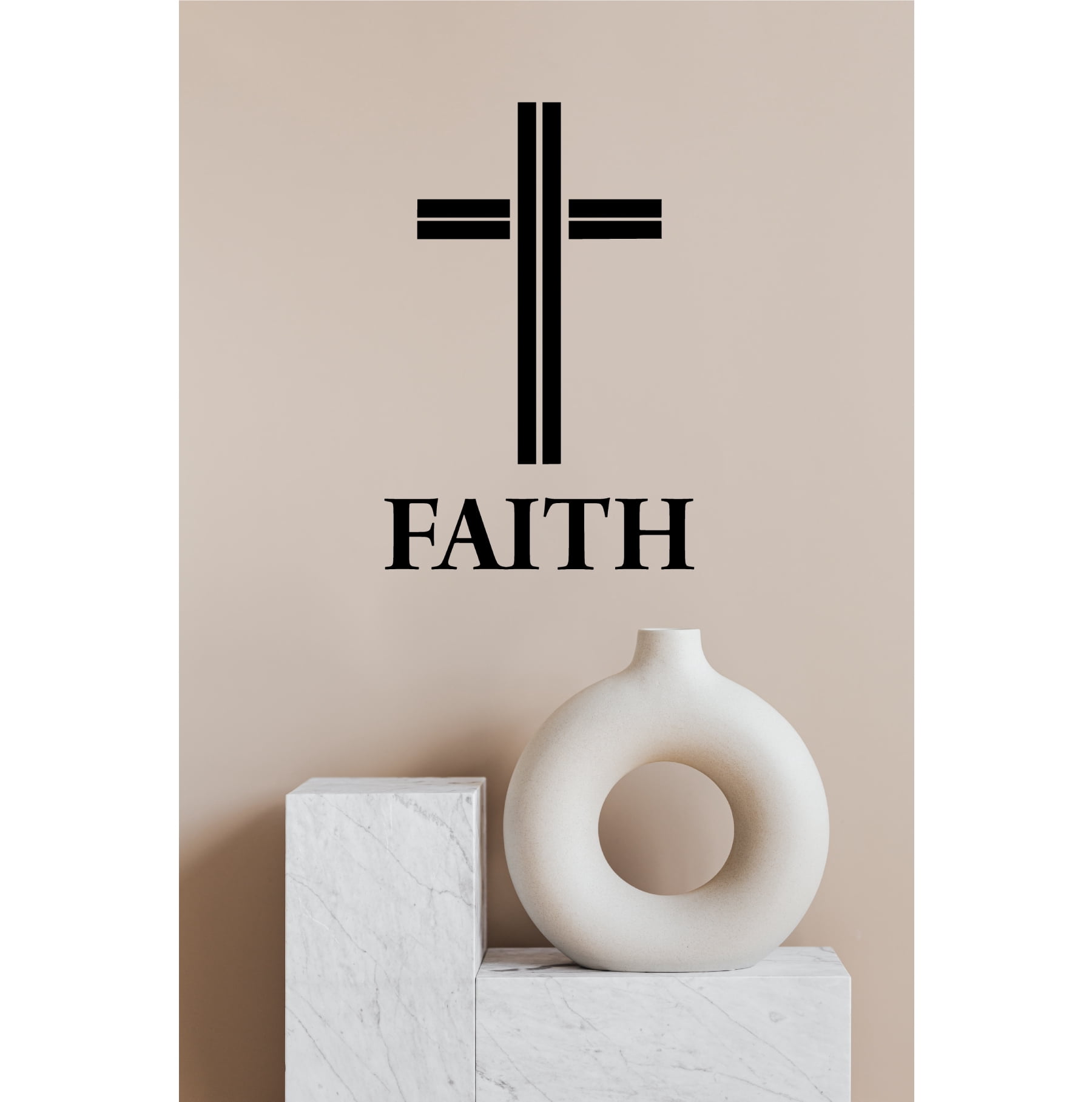 Faith Cross Christian Vinyl Decal - Inspirational Window Sticker for Car or Truck - Durable Weatherproof Vinyl - Easy to Apply and Remove - Perfect for Auto Decor and Personalized Gifts