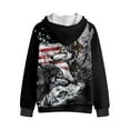 thumbnail image 2 of Uorisanigo Girls Boys Hoodie Hooded Sweatshirt Comfortable Zip Up Hoody Jacket Long Sleeve American Flag Wolf Sweatshirts Jackets Warm Shirt Fall Trendy Clothes, 2 of 7