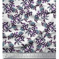 thumbnail image 1 of Soimoi Poly Georgette Fabric Leaves & Floral Block Print Sewing Fabric Yard 42 Inch Wide, 1 of 3