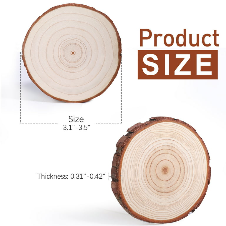 2/5 Inch Thick Wood Circles for Crafts,12 Inch Unfinished Wood Rounds,8  Pack Natural Wood Slices 12 Inch for Ornaments, Centerpieces, Pyrography,  Door