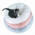 thumbnail image 2 of Soft Plush Round Cat Bed, 50cm Gradient Gray - Cozy Pet Bed for Dogs & Cats, 2 of 5