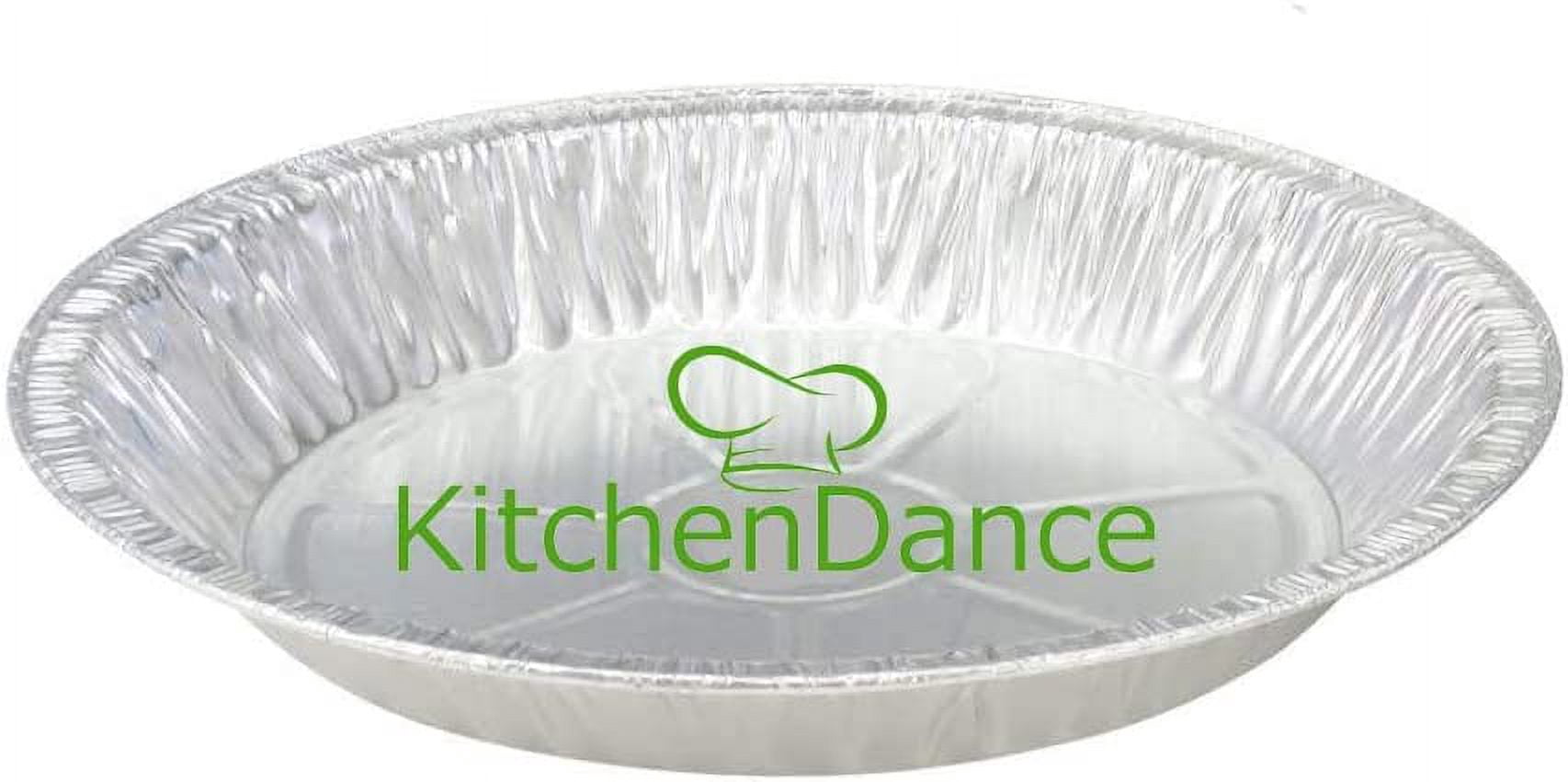 KitchenDance Disposable Aluminum Pie Pan - 11" Large Heavy Duty Aluminum Foil Disposable Pie Pans for Baking, Cooking, and Preparing Food, Nonstick Aluminum Pans, 2411 (50, Silver)