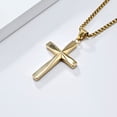 thumbnail image 3 of Cross Necklace for Men, Silver/Gold/Black Cross Pendant with 24" Chain, Religious Gifts for Men Women Christians, 3 of 4