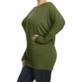 thumbnail image 3 of Women's Plus Size Dolman Long Sleeve Solid Loose Fit Tunic Top, 3 of 4