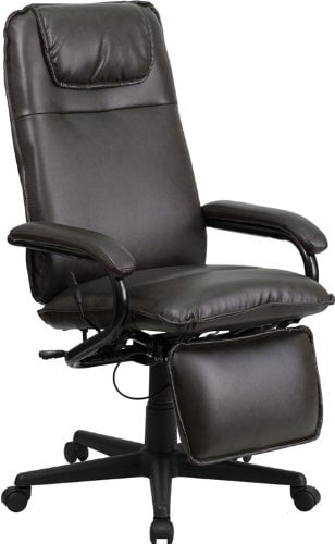 High Back Brown Leather Executive Reclining Swivel Office ...