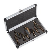 ATE Pro. USA 90062 9-Piece Step Drill Bit Set with Metal Case, SAE, Quick-Change, 1/4 Shank, 1/8 to 1-3/8