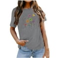 thumbnail image 1 of Birdeem T-Shirt Décontracté pour Femmes Imprimé Col Rond Manches Courtes Chandail Blouse Tops, 1 of 4