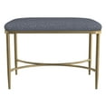 thumbnail image 3 of Hillsdale Wimberly Modern Backless Metal Vanity Stool Gold with Blue Fabric, 3 of 14