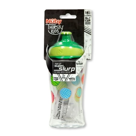 Nuby Thirsty Kids Super Slurp Cup (12 oz.) - green, one size