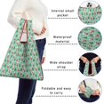thumbnail image 5 of 5 Pack Foldable Shopping Bag,Light Blue Christmas Santa and Tree Pattern Reusable Grocery Bags with Pockets,Large Reusable Tote Bags with Handles Waterproof & Lightweight, 5 of 6