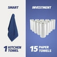 thumbnail image 6 of Homieway 6 Pack Kitchen Towels, 100% Cotton Dish Cloths, 15x25 Inch Ultra Soft Tea Towels, Super Absorbent Terry Dish Towels Rags for Kitchen, Navy, 6 of 8