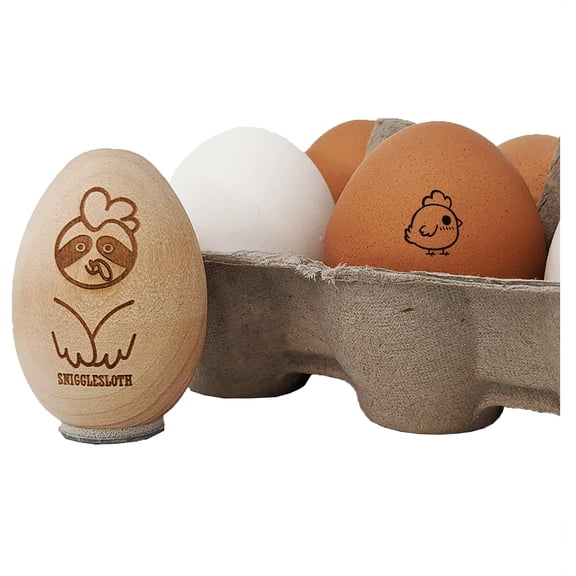 Cute Kawaii Blushing Chicken Egg Chicken Rubber Stamp - Small 3/4 Inch