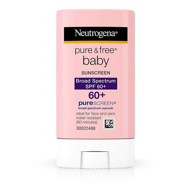 Protector Solar en Barra Pure & Free Baby Neutrogena para Bebés Amplio Espectro SPF 60 y Óxido de Zinc Resistente al Agua 0.47 Oz Neutrogena N-094455