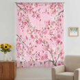 thumbnail image 2 of Spring Peaches Sheer Curtains 45 Inches Long, Botanical Blossom Flowers Branches Light Filering Curtains, Breathable Simi Curtain Privacy Drapes for Kitchen Bathroom Small Window Treatment, 2 of 9