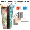 thumbnail image 3 of 16oz Tumblers Pioneer Flower Floral Print Pattern Stainless Steel Vacuum Insulated Double Wall Travel Tumbler Cups Mug with Lid and Straw,Cleaning Brush for Coffee,Tea, 3 of 4