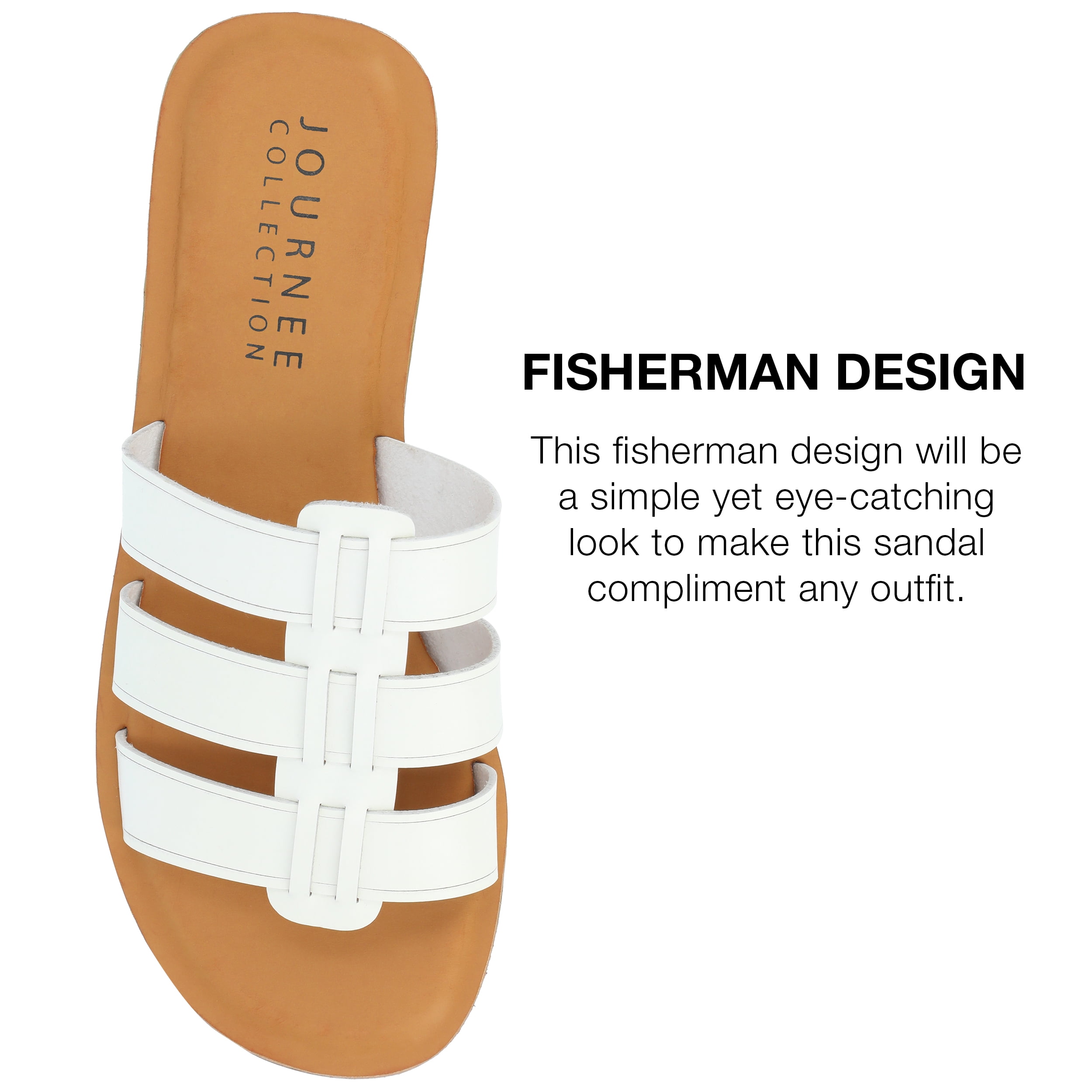 Journee Collection Womens Serrie Tru Comfort Foam Slip On Slide Flat Sandal