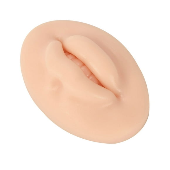 Qarigey Desnudo Boca abierta Labios Práctica Piel Plantilla de labios de doble cara Entrenamiento de pestañas Herramienta de ayuda para Suministros de