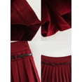 thumbnail image 3 of Women'S Belted A-Line Stretchy Club Y2k Mini Pleated Skirt with Belt Wine Red M, 3 of 5