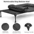 thumbnail image 4 of Cooling Elevated Dog Bed Add Removable Waterproof Bolster Cushion Mat, Raised Pet Cot with Breathable  Mesh, No-Slip Feet, Dog Couch Bed for Indoor Outdoor, 42x30inches, Black,, 4 of 7
