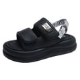 thumbnail image 3 of Sandalias de plataforma con puntera abierta zapatos de vestir casuales sandalias de vestir con correa al tobillo para mujer, 3 of 9