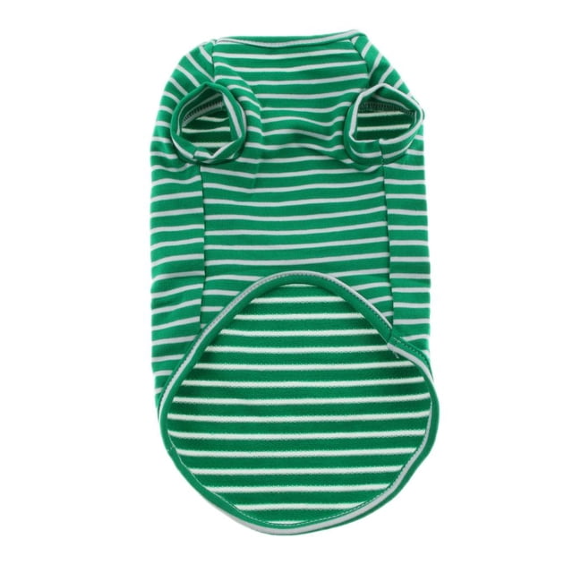 Algodón rayas pequeño perro mascota gato suéter camisa ropa para cachorro Verde Zulema Chaqueta a rayas para perros pequeños