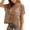 Khaki, variant on Women's Casual Knit Tee for Daily Wear and - Breathable Summer Short Sleeve Hollow Out Top for Beach Cover Up and Everyday Comfort
