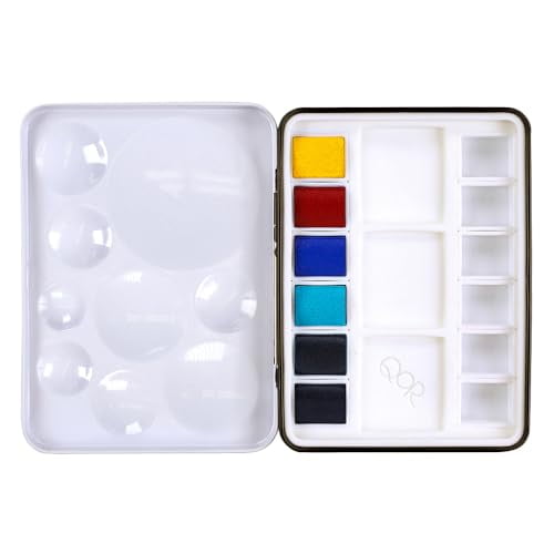 QoR Urban Sketch Half Pan Set by GOLDEN, 6 Half Pan Watercolors, Professional Watercolor Paint Set