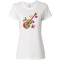 thumbnail image 3 of Inktastic Acoustic Guitar with Colorful Flowers Women's T-Shirt, 3 of 5