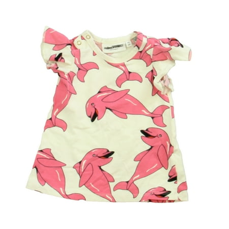 

Pre-owned Mini Rodini Girls Pink Dolphins Dress size: 1-4 Months