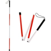 Foldable Walking Cane Aluminum Reflective Folding Walking Stick Folding Blind Cane for Blind People and Vision Impaired