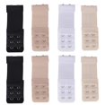 thumbnail image 1 of 8 Pcs Rallonge de Soutien-Gorge Douce pour Femmes, 2 Crochets Rallonge Élastique, 3.9"x1.3 Pouces(Noir, Blanc, Beige, Beige Clair), 1 of 7