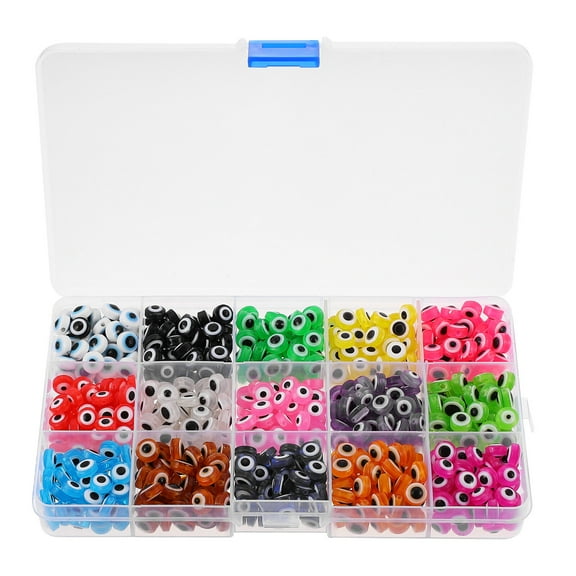 Mutmorningal Kids Bead Toy Set, Colorful Eye Pattern Beads for Jewelry Making, 1 Box