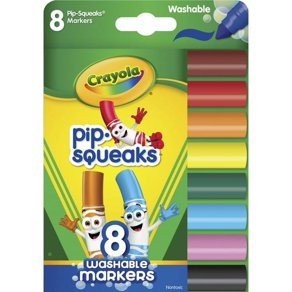 Crayola 8 Count Pip Squeak Washable Coloring Book Markers