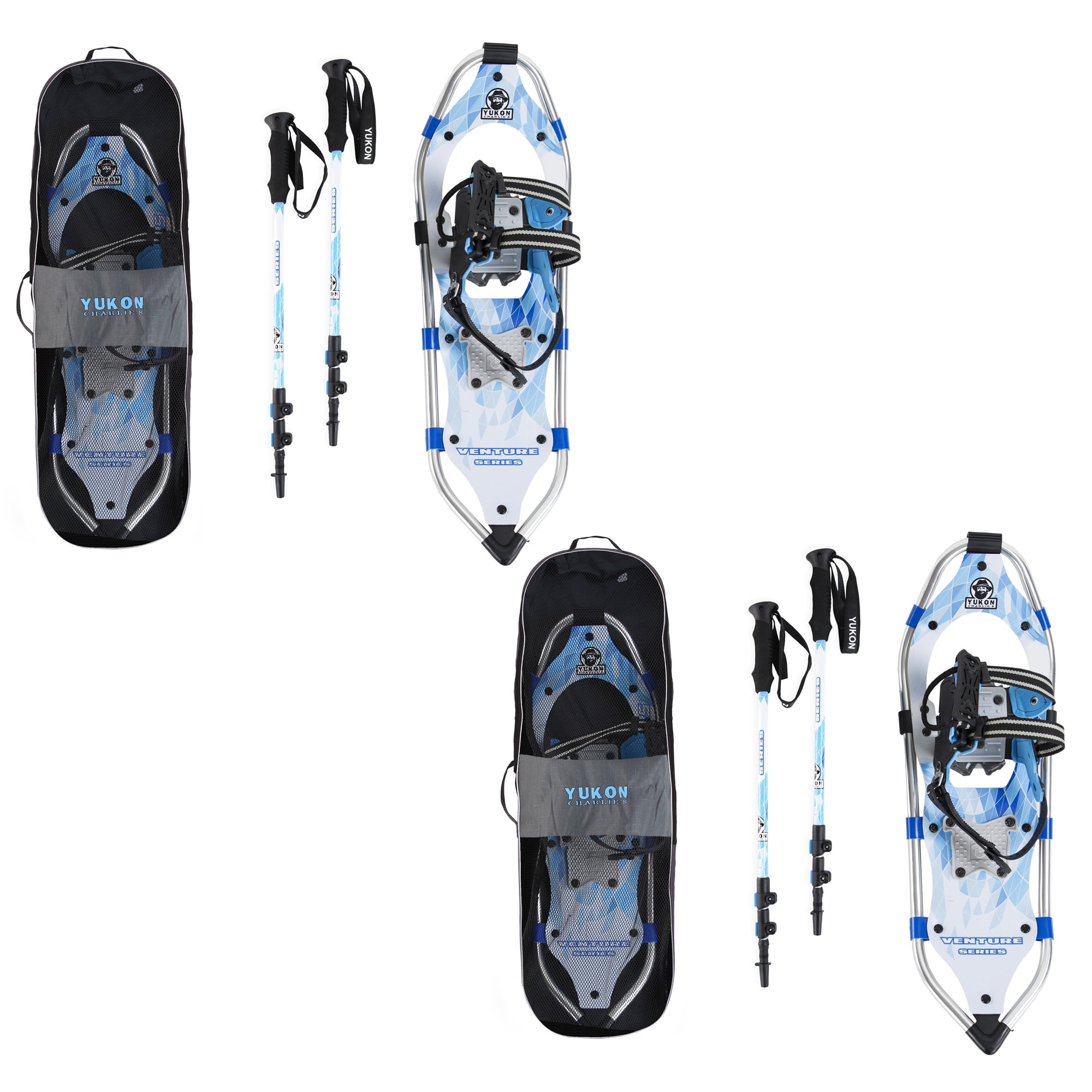 Yukon Charlie's Advanced 8 x 21 Inch Womens Snowshoe Kit w Poles & Bag (2 Pack) by Yukon Charlie's