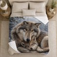 thumbnail image 4 of Snow Wolves Nuzzling Winter Forest Realistic Art, Cozy Friendship Quote Scene, Warm Flannel Blanket for Living Room and Reading Nook, Art Lovers Friendship Gift, Artistic Home Decor, 4 of 7