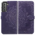 thumbnail image 2 of Feishell Embossed PU Leather Wallet Phone Case for Samsung Galaxy S22 Plus 6.6 inch,Full Protection Magnetic Clasp Flip Stand Card Slots Shockproof Protective Cover with Hand Strap,Purple, 2 of 17