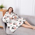 thumbnail image 5 of Oversized Wearable Blanket Hoodie,White Cow Geometric Pattern Sherpa Blanket Hoodie with Super Pockets,Super Warm Fuzzy Pullover for Women & Men, 5 of 6