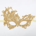 thumbnail image 2 of 2025 Femmes Maquillage Danse Protection Visage Peint avec Poudre d'Or Demi-Visage Carnaval Fête Protection Visage, 2 of 3