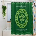 thumbnail image 3 of St. Patrick's Day Long Shower Curtain Set, Waterproof Shower Curtains for Bathroom, Farmhouse Lucky Leaves Stripes Border Washable Fabric Bath Curtain for Bathtub Decoration with Hooks 72x84 Inches, 3 of 9