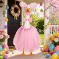 thumbnail image 6 of RoamHome Easter Bunny Porch Goose Outfit, 23 Inch Tutu Dress & Bunny Hat Set for Lawn Goose Statue Holiday Decor for Patio Garden Decoration, 6 of 9