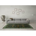 thumbnail image 3 of Ahgly Company Indoor Round Persian Turquoise Blue Traditional Area Rugs, 6' Round, 3 of 4