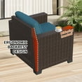 thumbnail image 5 of 7-Piece Outdoor Patio Furniture Set, All-Weather Rattan Sectional Sofa with Waterproof Cushions & Tempered Glass Table, Perfect for Garden, Poolside, Backyard (Peacock Blue), 5 of 9