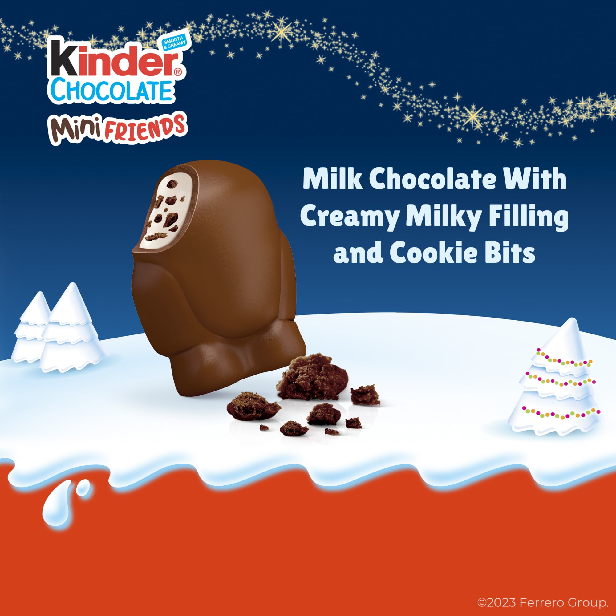 Kinder Chocolate Mini Friends, Creamy Milky Filling And Cookie Bits, 4.3 oz  