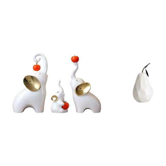 Esculturas de elefantes,Estatuas de elefantes para decoración del hogar,artesanías de cerámica,figura artística,Escultura de fruta de porcelana,decoración para el hogar,Estatua de