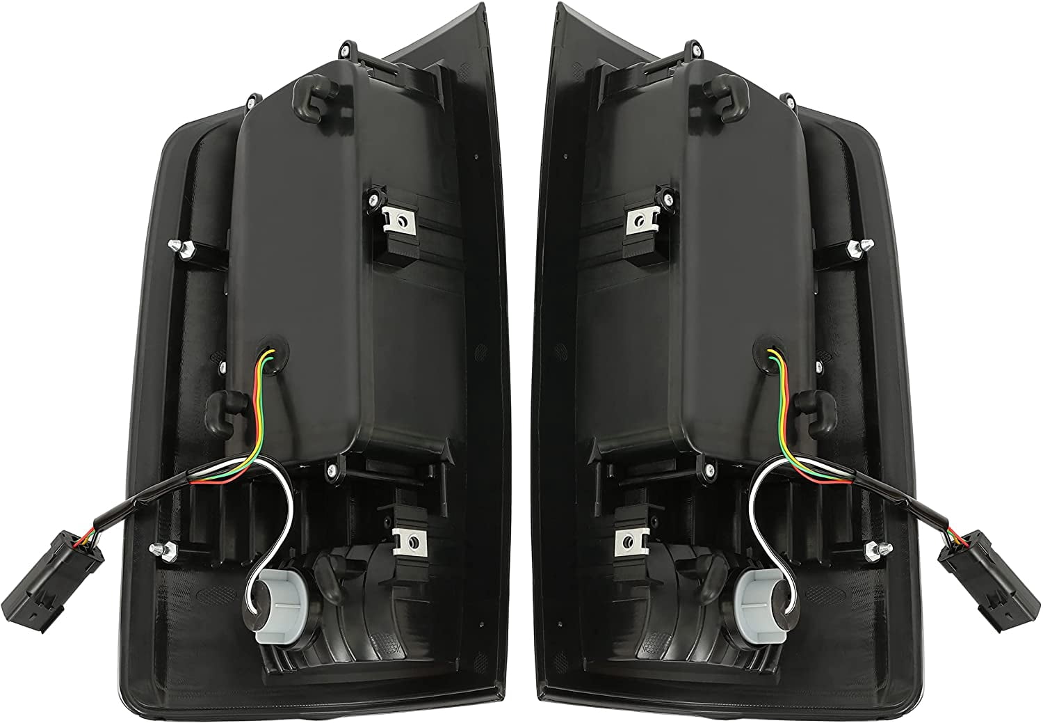 Kojem Tail Light LED Brake Turn Signal Lamp Taillight LH RH Pair Compatible with 2002-2006 Dodge Ram 1500/2003-2006 Dodge Ram 2500 3500 (Red Lens & Chrome Housing)