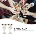 thumbnail image 3 of 2pcs Small Alloy White Wine Goblets Flower Pattern Cup Wine Cup for Party, 3 of 8